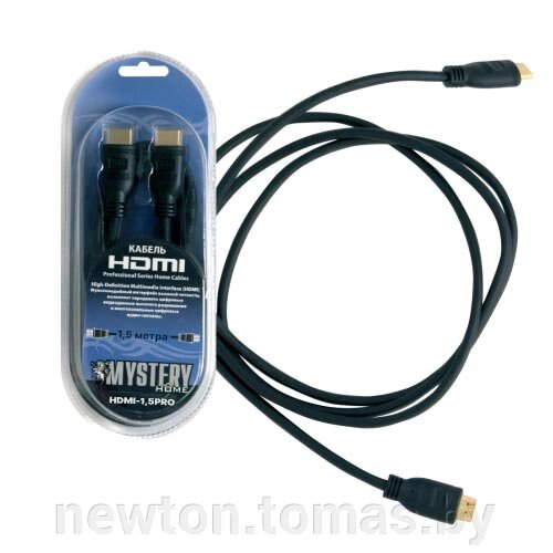 Кабель Mystery HDMI - HDMI HDMI1.5pro 1.5 м, черный от компании Интернет-магазин Newton - фото 1