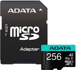 Карта памяти ADATA premier pro AUSDX256GUI3v30SA2-RA1 microsdxc 256GB с адаптером