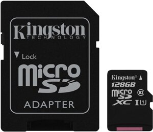 Карта памяти Kingston Canvas Select SDCS/128GB microSDXC 128GB с адаптером