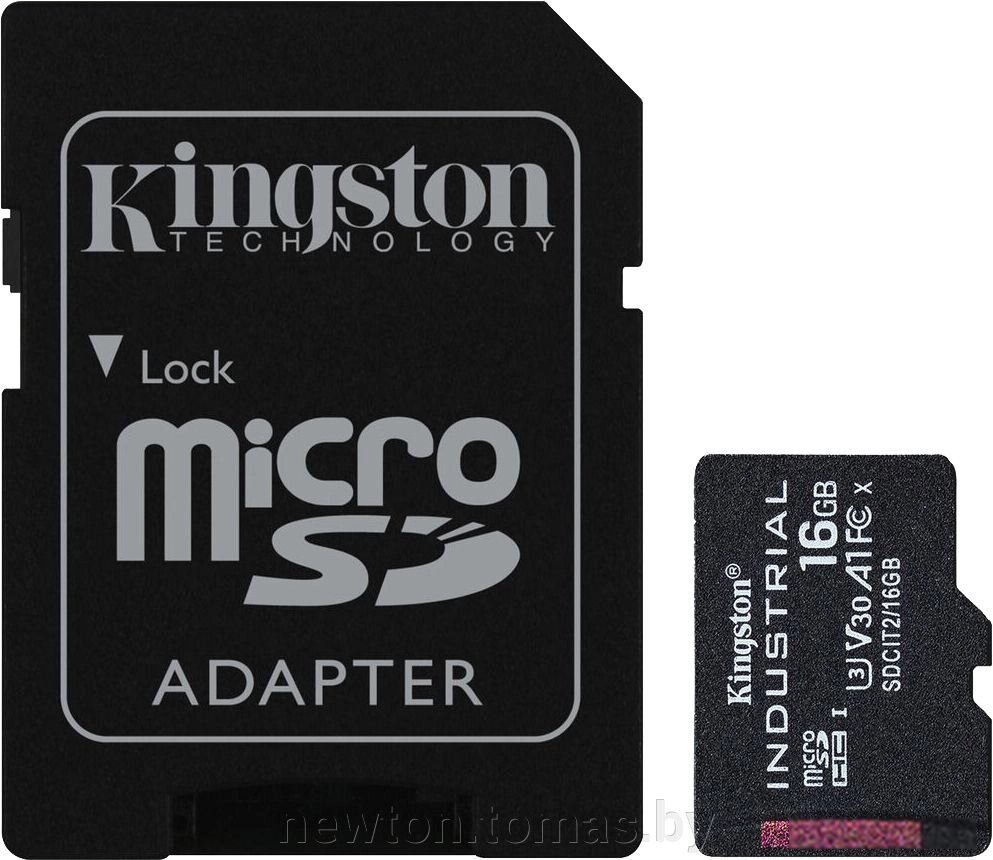 Карта памяти Kingston Industrial microSDHC SDCIT2/16GB 16GB с адаптером от компании Интернет-магазин Newton - фото 1