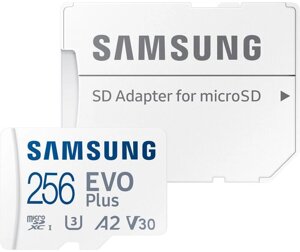 Карта памяти Samsung EVO Plus 2021 microSDXC 256GB с адаптером