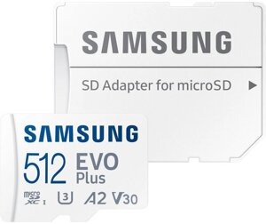 Карта памяти Samsung EVO Plus 2021 microSDXC 512GB с адаптером