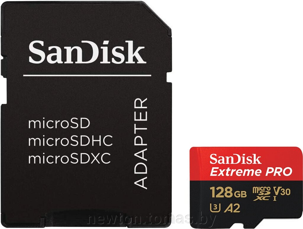 Карта памяти SanDisk Extreme PRO microSDXC SDSQXCD-128G-GN6MA 128GB с адаптером от компании Интернет-магазин Newton - фото 1