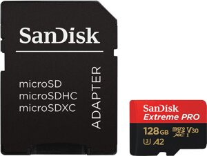 Карта памяти sandisk extreme PRO microsdxc sdsqxcd-128G-GN6ma 128GB с адаптером