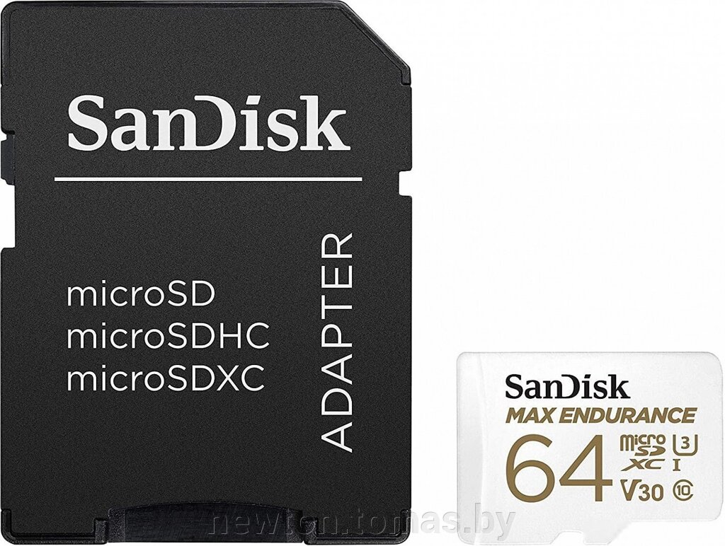 Карта памяти SanDisk microSDXC SDSQQVR-064G-GN6IA 64GB с адаптером от компании Интернет-магазин Newton - фото 1