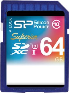 Карта памяти silicon-power SDXC UHS-I U3 class 10 64GB SP064gbsdxcu3V10