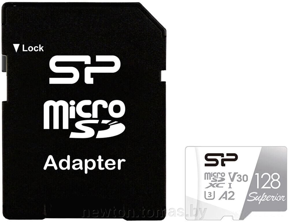 Карта памяти Silicon-Power Superior microSDXC SP128GBSTXDA2V20SP 128GB с адаптером от компании Интернет-магазин Newton - фото 1