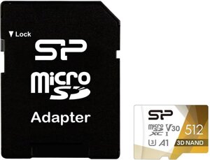 Карта памяти Silicon-Power Superior Pro microSDXC SP512GBSTXDU3V20AB 512GB с адаптером