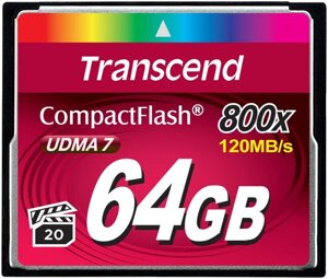 Карта памяти Transcend 800x CompactFlash Premium 64GB TS64GCF800