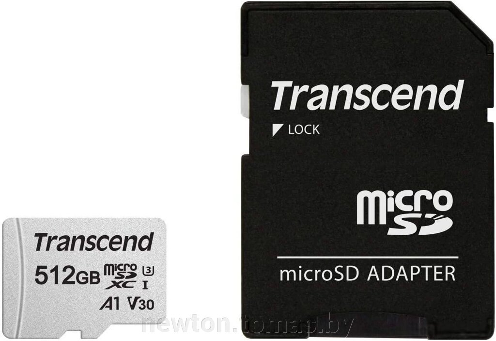 Карта памяти Transcend microSDXC 300S 512GB с адаптером от компании Интернет-магазин Newton - фото 1