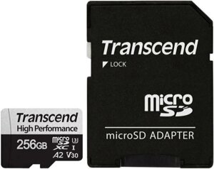 Карта памяти Transcend microSDXC 330S 256GB с адаптером