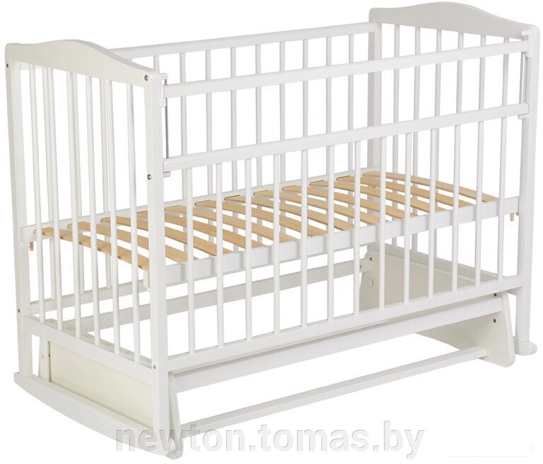 Классическая детская кроватка Фея 204 с маятником белый от компании Интернет-магазин Newton - фото 1