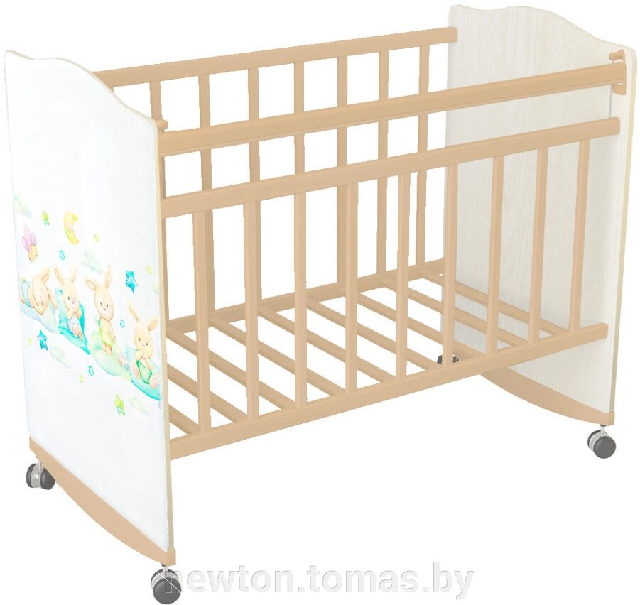 Классическая детская кроватка Indigo My Dream Подушечки натуральный/белый от компании Интернет-магазин Newton - фото 1