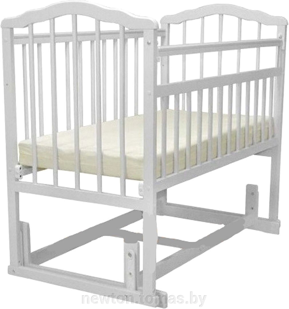 Классическая детская кроватка Массив Гном 5 белый от компании Интернет-магазин Newton - фото 1