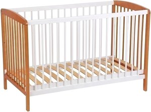 Классическая детская кроватка Polini Kids Simple 101 белый/бук