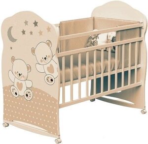 Классическая детская кроватка VDK Funny Bears колесо-качалка слоновая кость