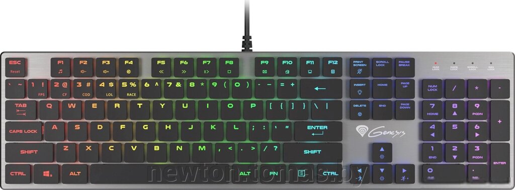 Клавиатура Genesis Thor 420 RGB нет кириллицы от компании Интернет-магазин Newton - фото 1