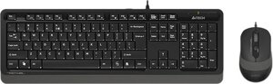 Клавиатура + мышь A4Tech Fstyler F1010 черный/серый