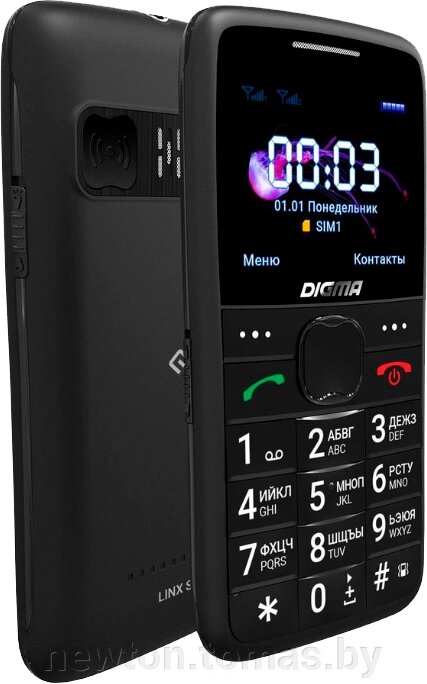 Кнопочный телефон Digma Linx S220 черный от компании Интернет-магазин Newton - фото 1