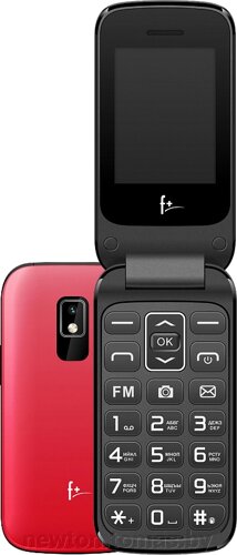 Кнопочный телефон F+ Flip 240 черный/красный