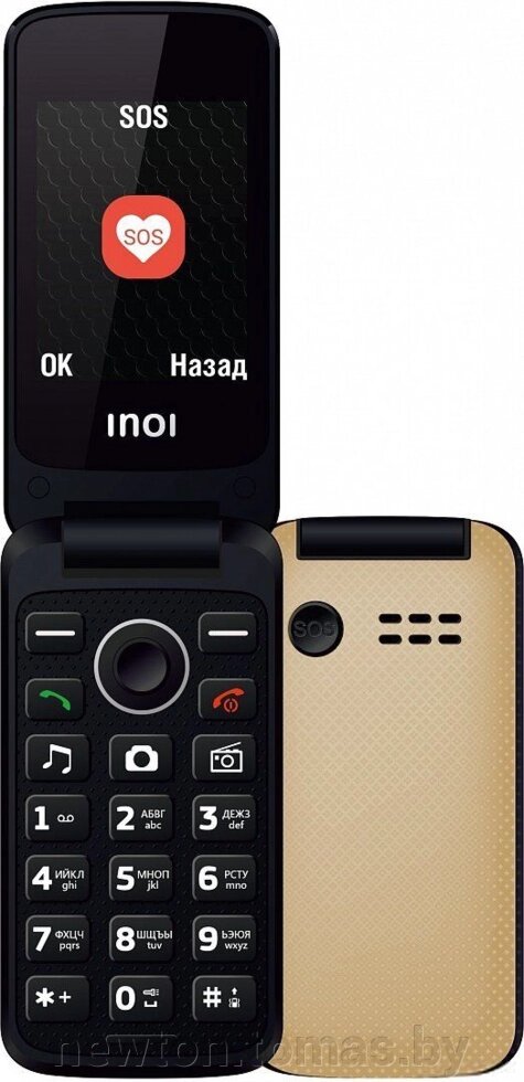 Кнопочный телефон Inoi 247B золотистый от компании Интернет-магазин Newton - фото 1