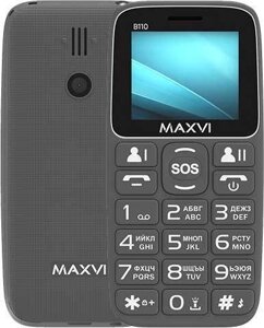 Кнопочный телефон Maxvi B110 серый