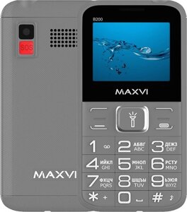 Кнопочный телефон Maxvi B200 серый