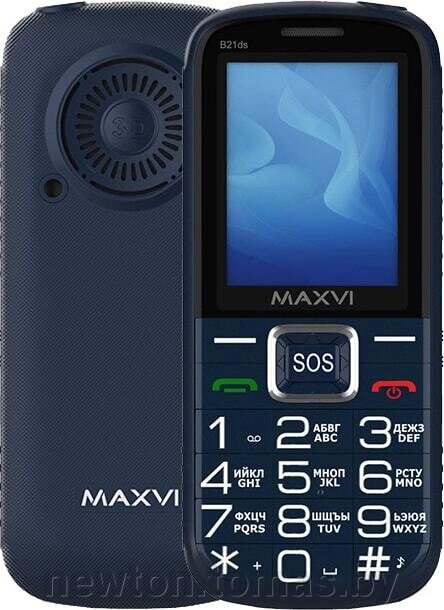 Кнопочный телефон Maxvi B21ds синий от компании Интернет-магазин Newton - фото 1
