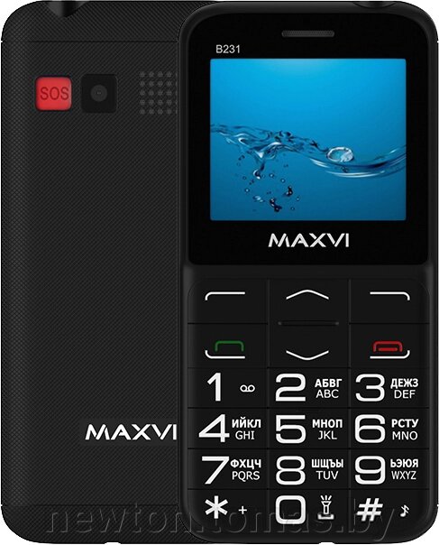 Кнопочный телефон Maxvi B231 черный от компании Интернет-магазин Newton - фото 1