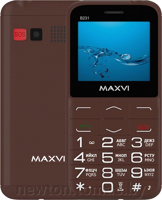 Кнопочный телефон Maxvi B231 коричневый от компании Интернет-магазин Newton - фото 1