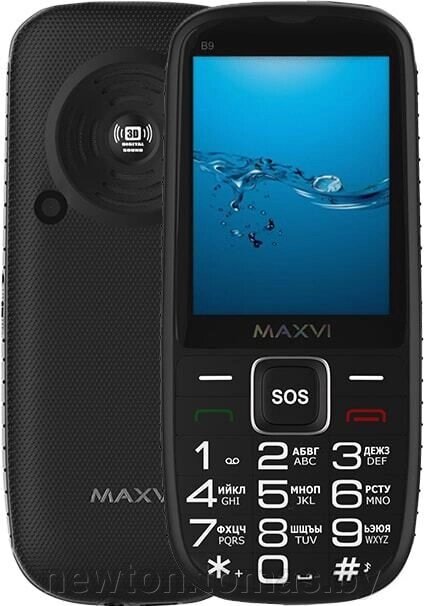 Кнопочный телефон Maxvi B9 черный от компании Интернет-магазин Newton - фото 1