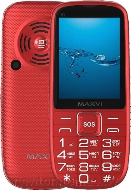 Кнопочный телефон Maxvi B9 красный от компании Интернет-магазин Newton - фото 1