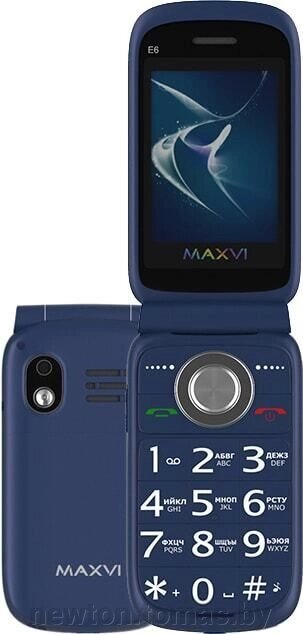 Кнопочный телефон Maxvi E6 синий от компании Интернет-магазин Newton - фото 1