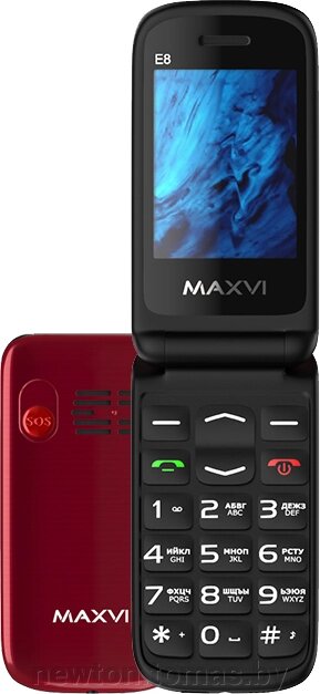 Кнопочный телефон Maxvi E8 розовый от компании Интернет-магазин Newton - фото 1