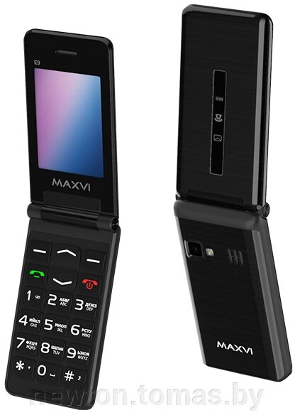 Кнопочный телефон Maxvi E9 черный от компании Интернет-магазин Newton - фото 1