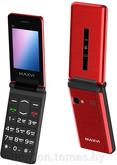 Кнопочный телефон Maxvi E9 красный от компании Интернет-магазин Newton - фото 1