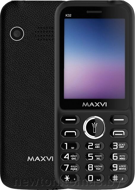 Кнопочный телефон Maxvi K32 черный от компании Интернет-магазин Newton - фото 1