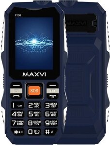Кнопочный телефон Maxvi P100 синий
