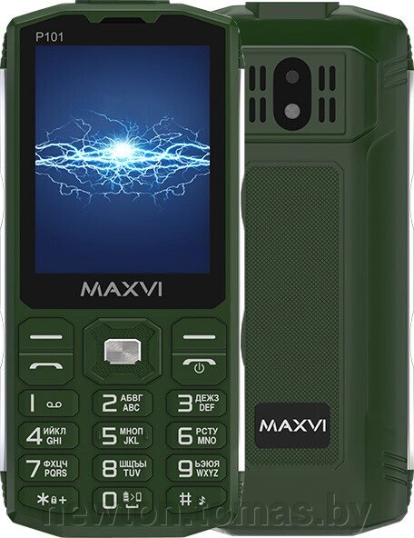 Кнопочный телефон Maxvi P101 зеленый от компании Интернет-магазин Newton - фото 1