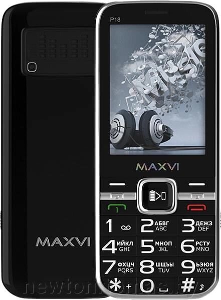 Кнопочный телефон Maxvi P18 черный от компании Интернет-магазин Newton - фото 1