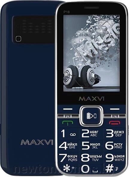 Кнопочный телефон Maxvi P18 синий от компании Интернет-магазин Newton - фото 1