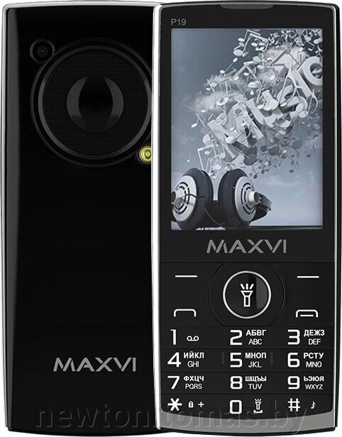 Кнопочный телефон Maxvi P19 черный от компании Интернет-магазин Newton - фото 1