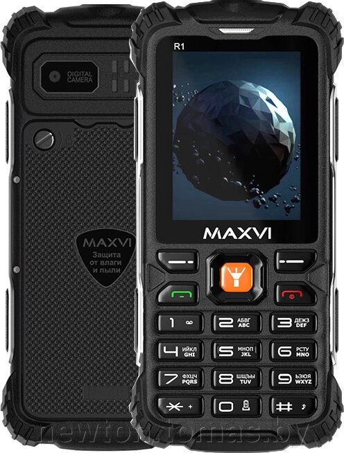 Кнопочный телефон Maxvi R1 черный от компании Интернет-магазин Newton - фото 1