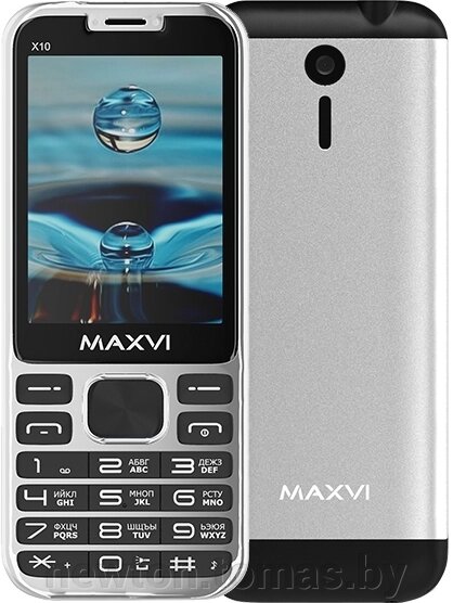 Кнопочный телефон Maxvi X10 серебристый от компании Интернет-магазин Newton - фото 1