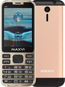Кнопочный телефон Maxvi X10 золотистый