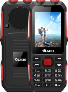 Кнопочный телефон Olmio X02 черный/красный