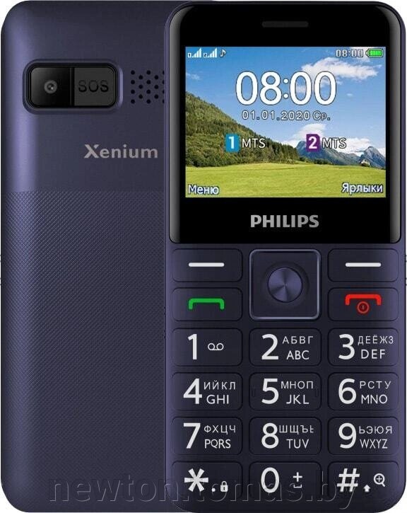 Кнопочный телефон Philips Xenium E207 синий от компании Интернет-магазин Newton - фото 1