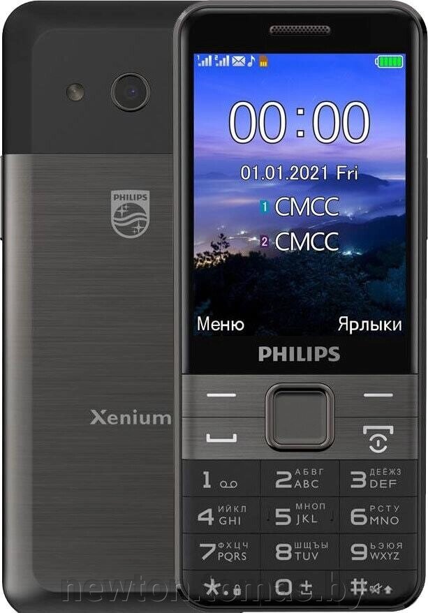 Кнопочный телефон Philips Xenium E590 черный от компании Интернет-магазин Newton - фото 1