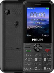 Кнопочный телефон Philips Xenium E6500 LTE черный