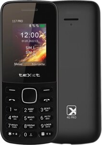 Кнопочный телефон TeXet TM-117 Pro черный